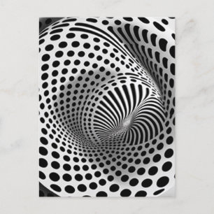 Black And White Op-Art Postcard