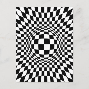 Black and White Op Art Postcard