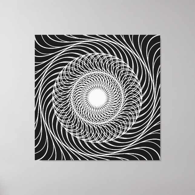 Black and white optical illusion art canvas print (Front)