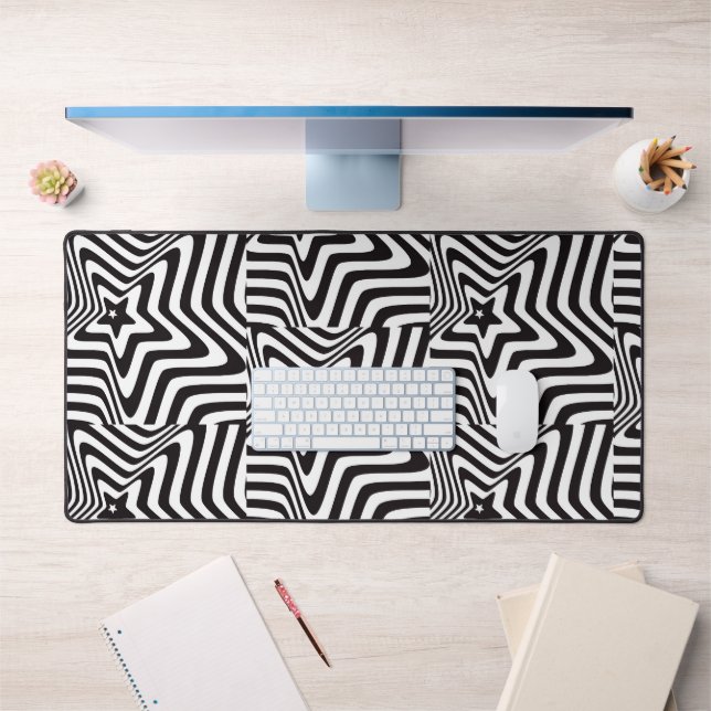 Black and White Optical Illusion Desk Mat  (Office 1)