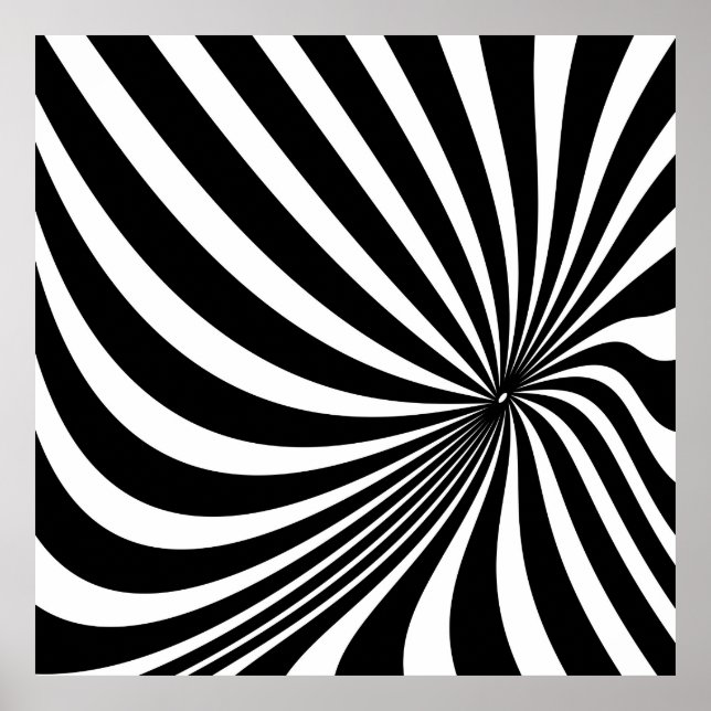 Black and white optical illusion pattern poster (Front)