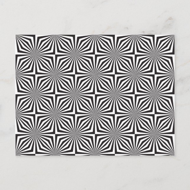 Black and white optical illusion postcard (Front)