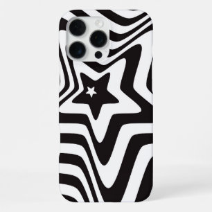 Black and White Optical Illusion Star iPhone Case