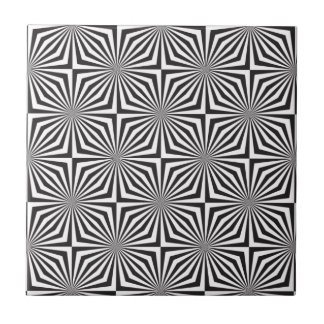 Black and white optical illusion tile