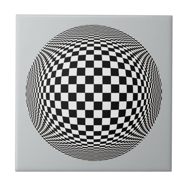 Black and White optical illusion Tile (Front)