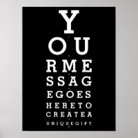 Black And White Optician Chart Custom Message