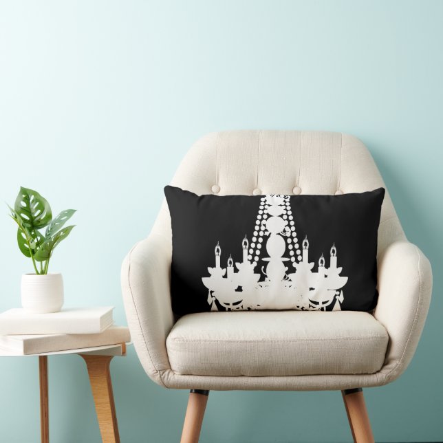 Black and White or any colour Chandelier Lumbar Pillow (Chair)