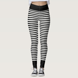 Black and White or Custom Colour Striped Leggings