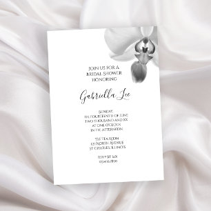 Black and White Orchids Bridal Shower Invitation
