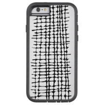 Black and White Organic Grid Pattern Abstract Art