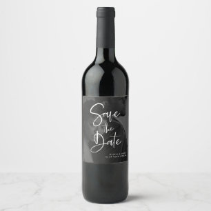 Black and White Overlay   Photo Save The Date Wine Label