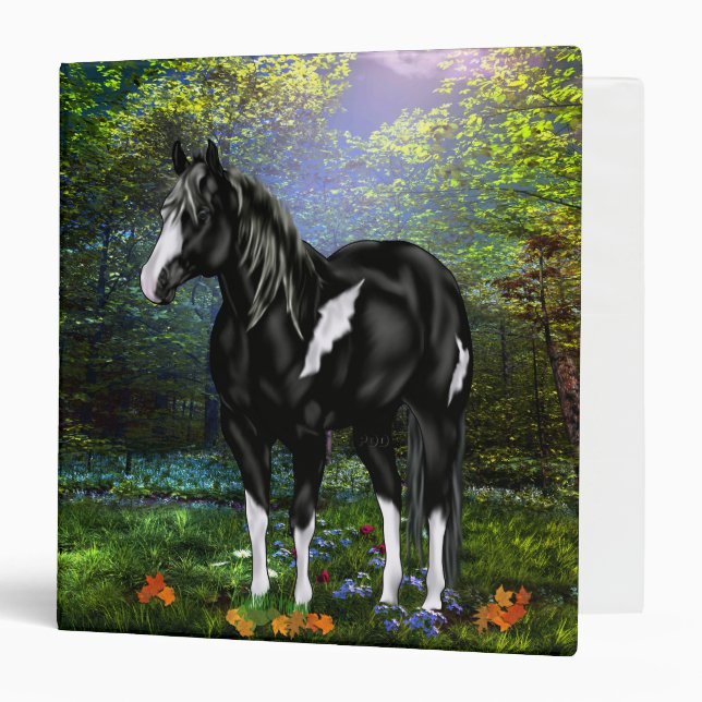 Black and White Overo Paint Horse Binder (Front/Inside)