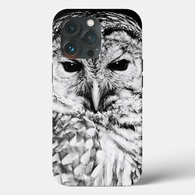 Black and White Owl Face Closeup Case-Mate iPhone Case (Back)