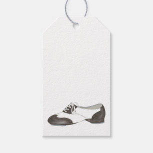 Black-and-White Oxford Tap Shoe Dance Teacher Gift Tags