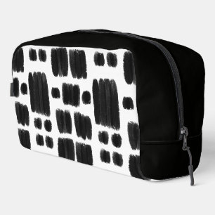 Black and White painted shapes Dopp Kit