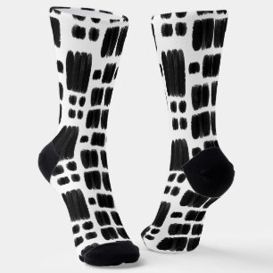 Black and White painted shapes Socks