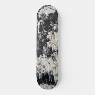 Black and White Painted Swirls Skateboard Deck