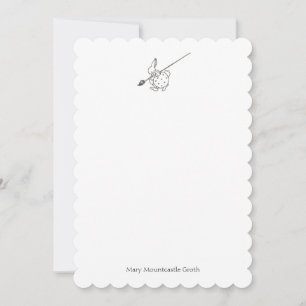 Black and White Painter Rabbit Card