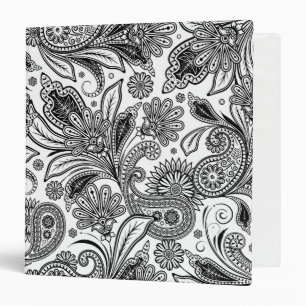 Black and white paislely  binder