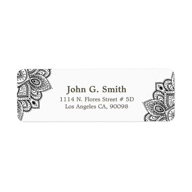 Black and white paisley corner frame (Front)