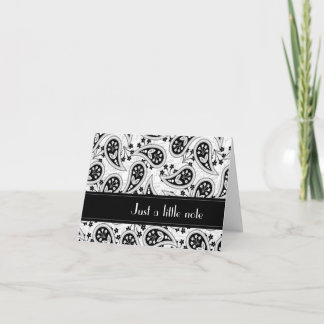 Black and White Paisley Pattern Card
