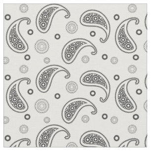 Black and White Paisley Pattern Fabric