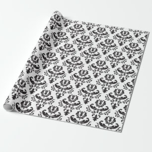 BLACK AND WHITE PAISLEY WRAPPING PAPER