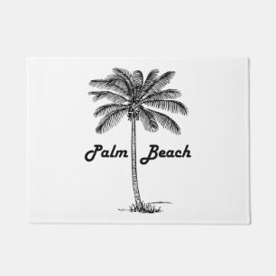 Black and white Palm Beach Florida & Palm design Doormat