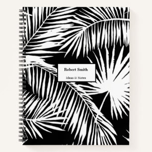 Black and White Palm Tree Design Notebook