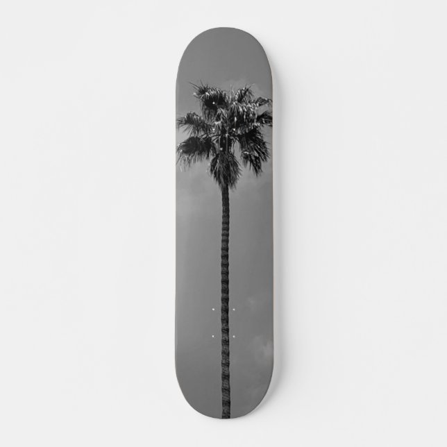 Black and White Palm Tree Skateboard (Front)