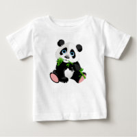 Black and White Panda Bear Eating Green Bamboo