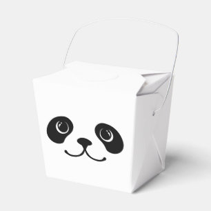 Black And White Panda Cute Animal Face Design Favor Box