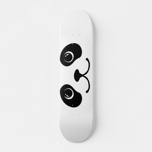 Black And White Panda Cute Animal Face Design Skateboard (Front)