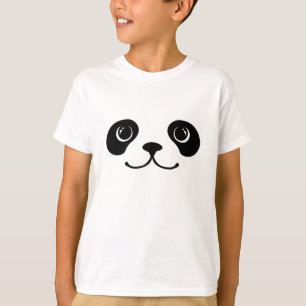 Black And White Panda Cute Animal Face Design T-Shirt