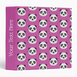Black and White Panda Face Pattern Binder