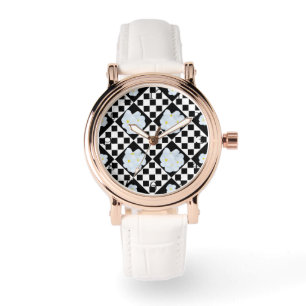Black And White Pansy Design, Watch