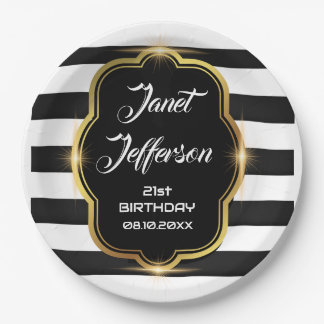 Black and White Paper Plate