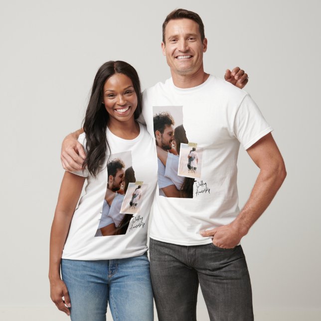 Black and White Paper Wedding Anniversary T-Shirt  (Unisex)