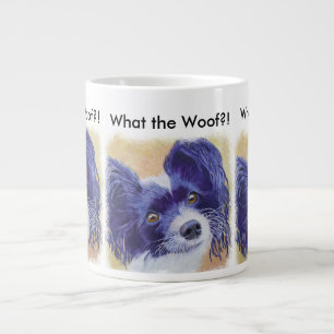 BLACK AND WHITE PAPILLON LARGE COFFEE MUG