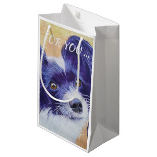 BLACK AND WHITE PAPILLON SMALL GIFT BAG