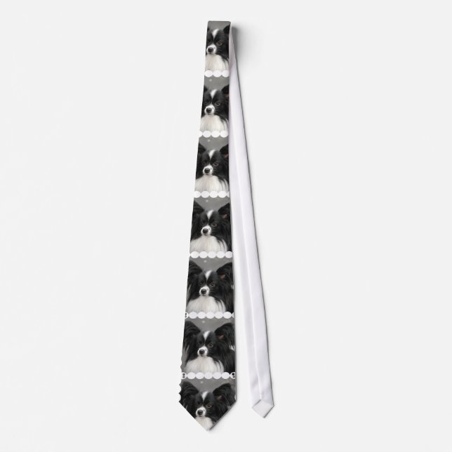 Black and White Papillon Tie (Front)