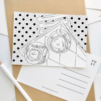 Black and White Paris Bistro Postcard