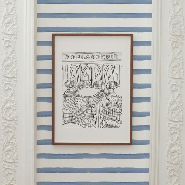 Black and White Paris Boulangerie Poster (Black and White Paris Boulangerie Sketch Illustration Poster)