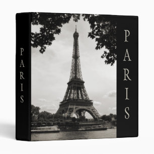 Black and White Paris Eiffel Tower Binder