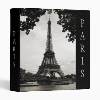 Black and White Paris Eiffel Tower Binder