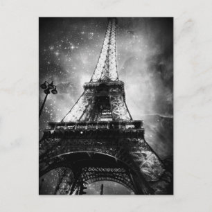 Black and White Paris Post Card, The Eiffel Tower Postcard