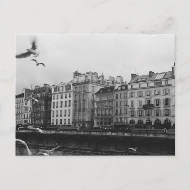 Black and White Paris Postcard (Front)