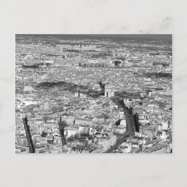 Black and White Paris view Postcard (Front)