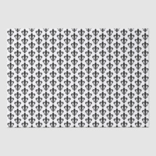 black and white Parisian French Fleur de Lis Paris Tissue Paper