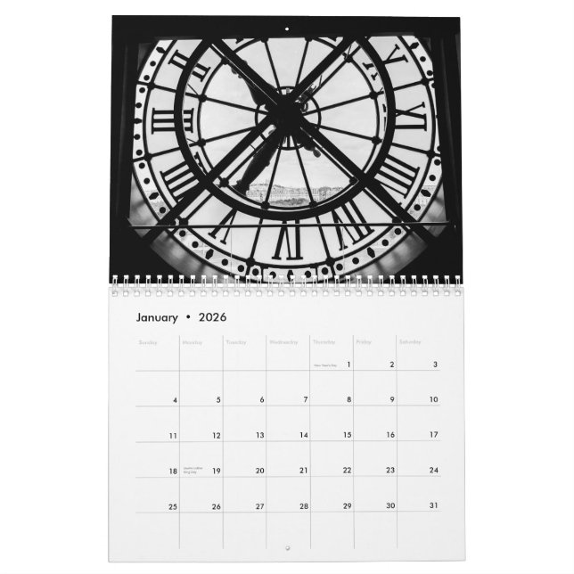 Black and White Parisian Home Decor Calendar (Jan 2026)